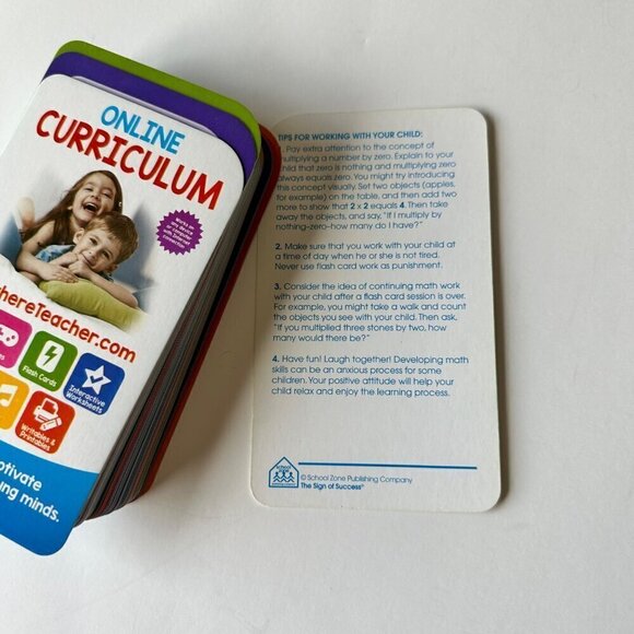 School Zone Multiplication 0-12 Flash Cards Ages 8+ Elementary Math Facts - Picture 4 of 6